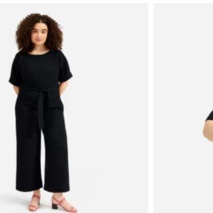Everlane GoWeave Short-Sleeve Jumpsuit Size 8 (black)